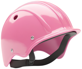 A vibrant pink kid safety helmet, perfect for construction, biking, or recreational use. Stylish design ensures visibility and protection. cut out, PNG, isolated on transparent background.