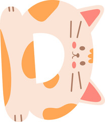 Orange Cat Alphabet Letter D