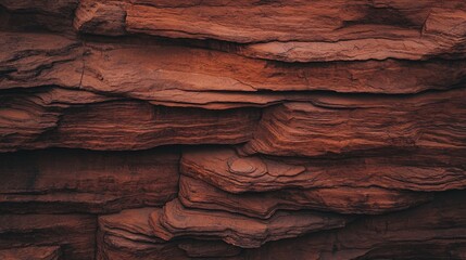 Textured layers of red rock, showcasing natural geological formations.
