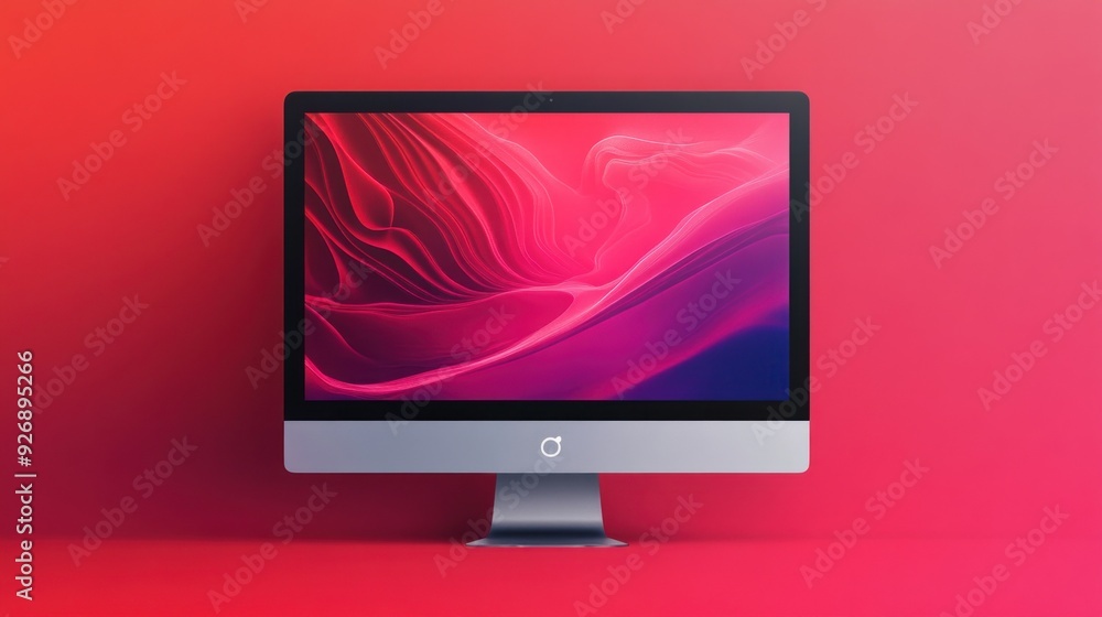 Fototapete modern computer with abstract background