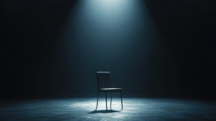 A Single Chair in a Dark Room