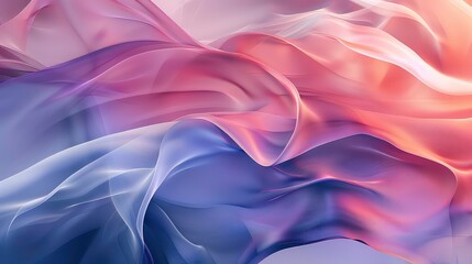 Fototapeta premium Abstract background with flowing, translucent shapes in shades of purple, pink, and orange.
