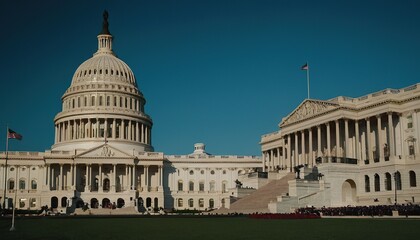 The United States Capitol Building in Washington DC American landmark at sunset 16