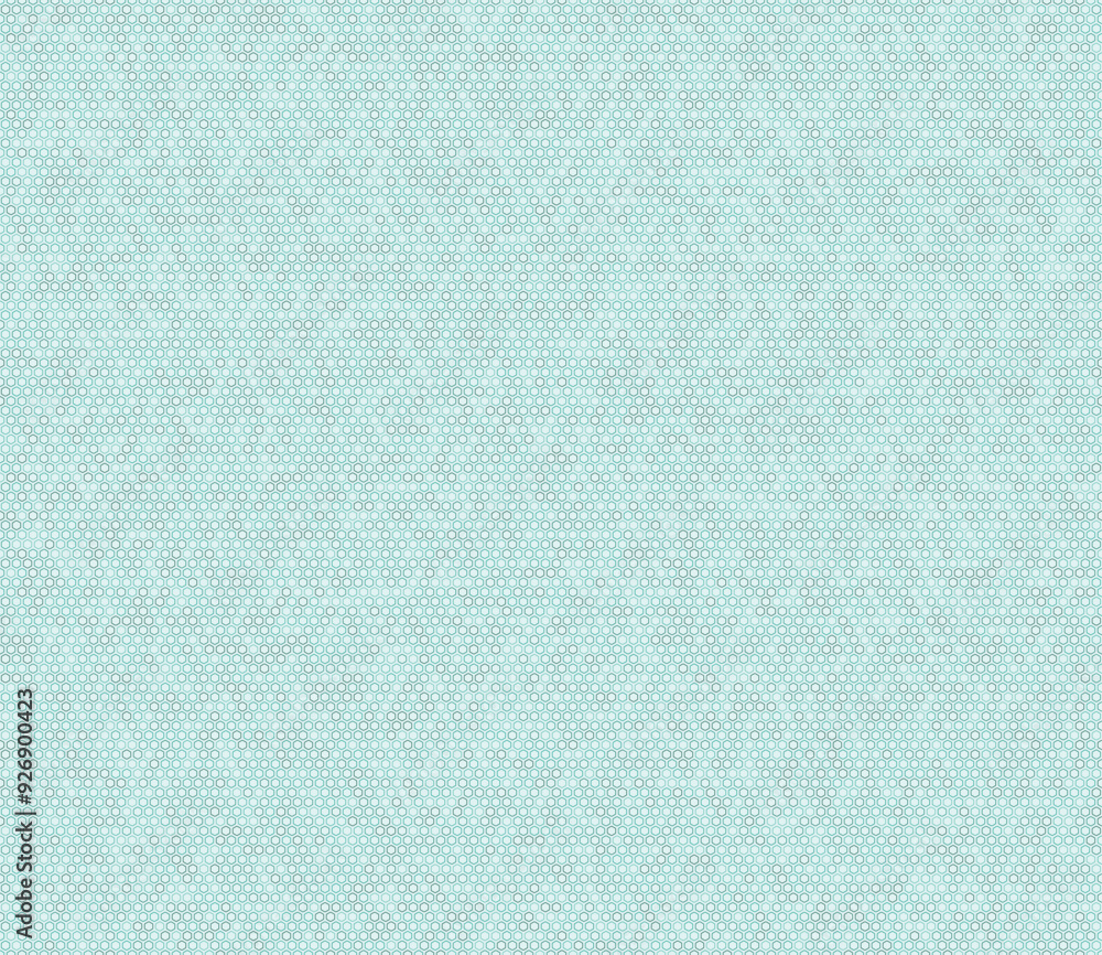 Poster abstract vector background. bold rounded hexagons mosaic cells with padding. teal color tones. small