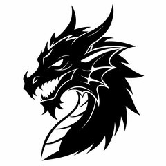 
Dragon vector silhouette, Dragon icon

