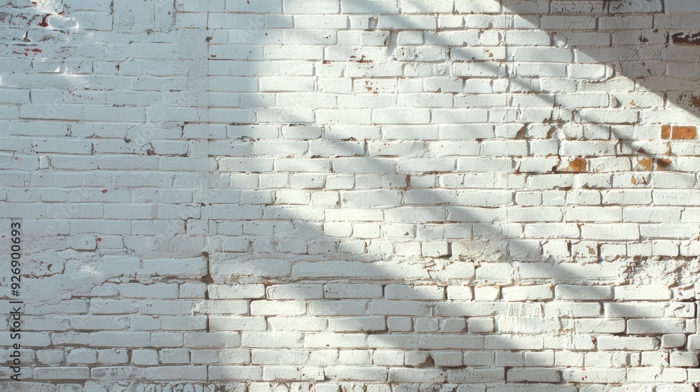 Canvas Prints A sunlit old white brick wall, capturing the warmth of natural light on a weathered surface.