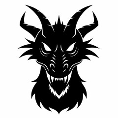 Dragon head silhouette, Chinese Dragon head icon vector illustration
