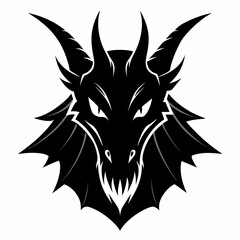 Dragon head silhouette, Chinese Dragon head icon vector illustration
