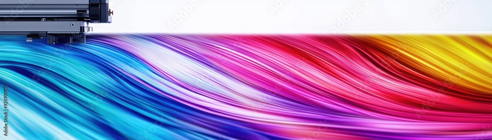 Poster vibrant ink flow blending colors, showcasing creativity and artistic expression in a dynamic design.