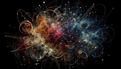 a tangled network of lines and shapes, each representing a different behavior, interconnected and ever-shifting