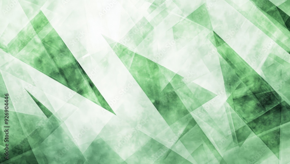 Poster abstract green background design with layered textures. white and transparent geometric shapes
