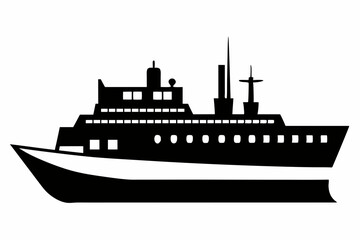 Obraz premium sailing ship vector, Yacht motor boat nautical silhouette vector collection 