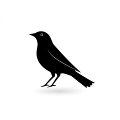 Obraz premium Bird icon silhouette black isolated white background 