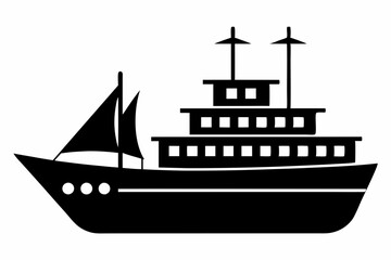 
sailing ship vector, Yacht motor boat nautical silhouette vector collection	
