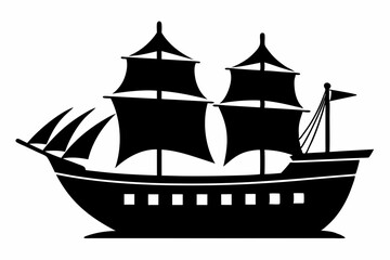 
sailing ship vector, Yacht motor boat nautical silhouette vector collection	
