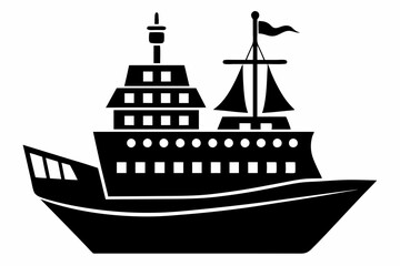 Ship stencils icon, Ship stencils silhouette vector illustration
