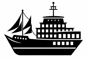 Ship stencils icon, Ship stencils silhouette vector illustration

