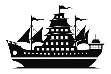 Ship stencils icon, Ship stencils silhouette vector illustration

