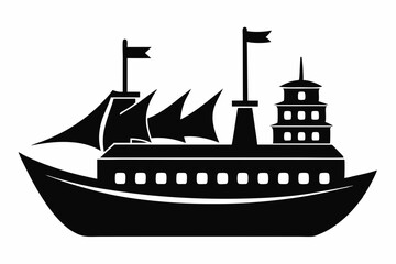 Ship stencils icon, Ship stencils silhouette vector illustration

