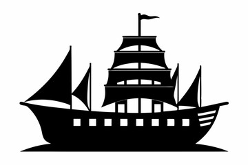 Ship stencils icon, Ship stencils silhouette vector illustration
