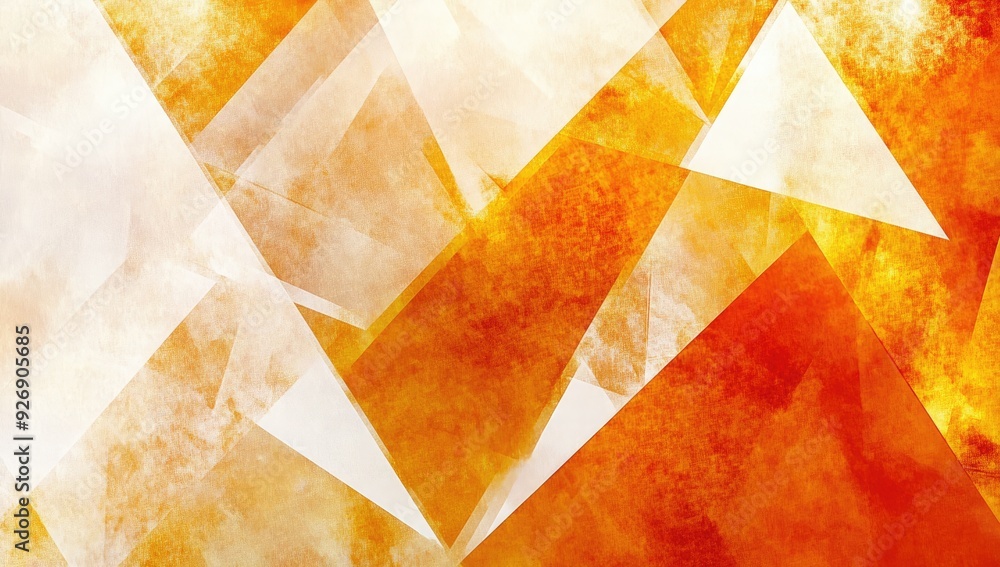 Poster abstract orange background design with layered textures. white and transparent geometric shapes