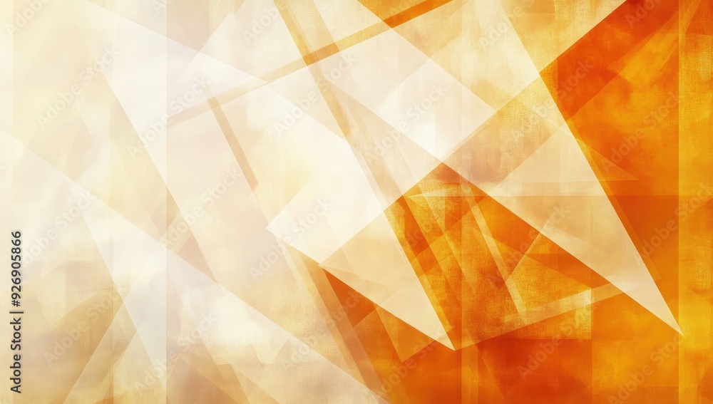 Poster abstract orange background design with layered textures. white and transparent geometric shapes