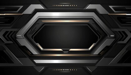 Abstract Black and Gold Futuristic Technology Background
