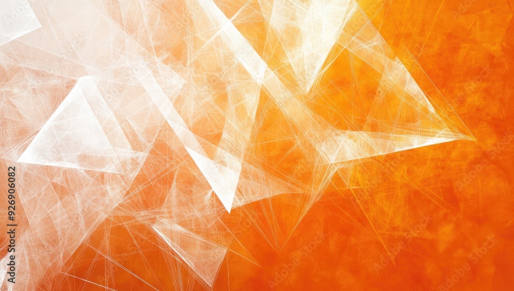 Poster abstract orange background design with layered textures. white and transparent geometric shapes