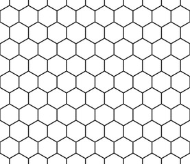 Hexagon pattern. Simple hexagon pattern with bold cells. Hexagonal shapes. Seamless tileable vector illustration.