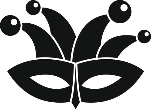 Black jester mask with bells, bringing a touch of fun and mystery to any festive occasion