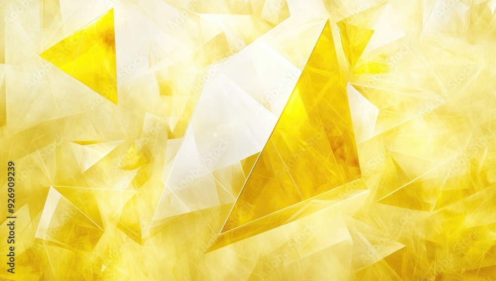 Poster abstract yellow background design with layered textures. white and transparent geometric shapes