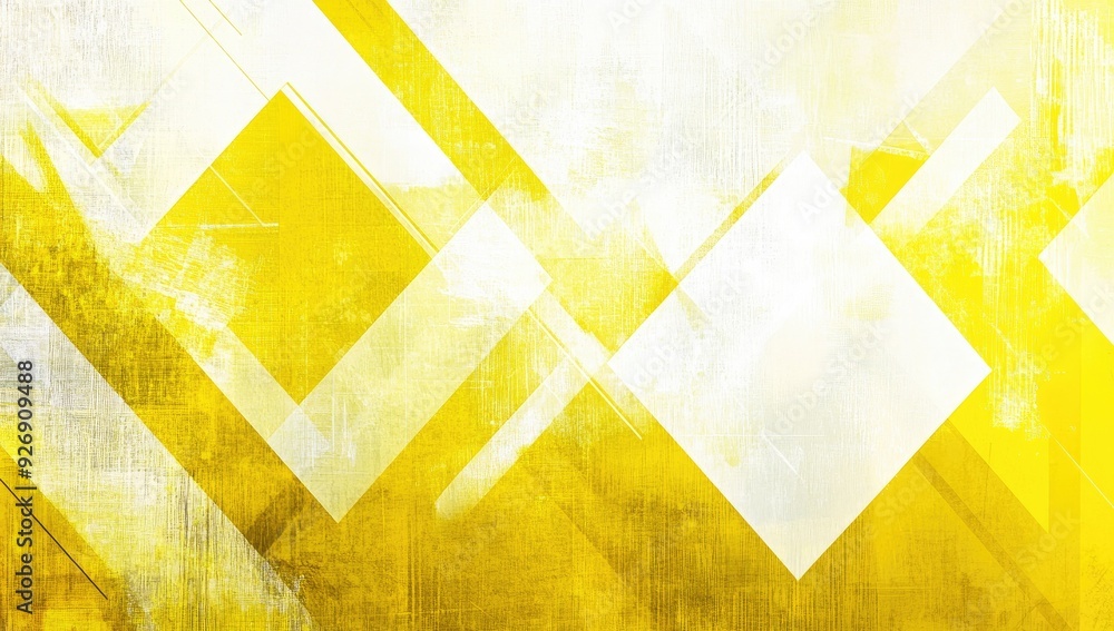 Poster abstract yellow background design with layered textures. white and transparent geometric shapes