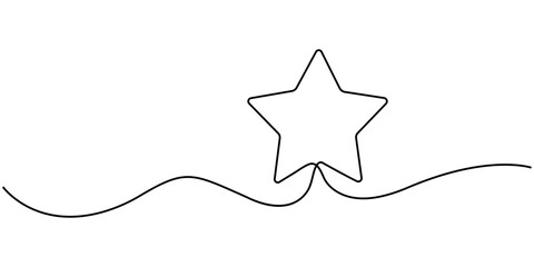 hand draw doodle stars illustration in continuous line arts style vector, One line  Drawing or illustration of a star, Star icon One continuous line drawing of a star, One-line star icon vector