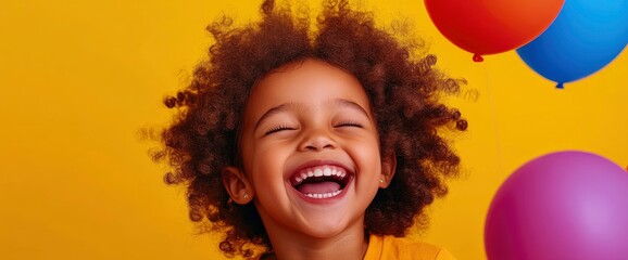 Cheerful Fluffy African Girl With A Magic Wand, Her Imagination And Joy Taking Flight