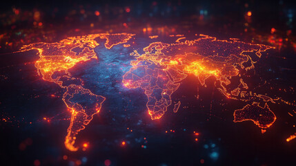 An interactive world map shows the reach of a global e-commerce brand, connecting with customers worldwide.