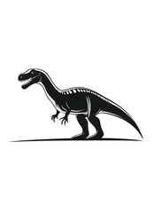 Fototapeta premium black silhouette of Dinosaur Allosaurus illustration icon for logo, isolated on white background