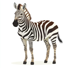 Obraz premium A zebra isolated white background 