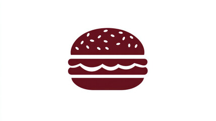 red and dark red burger silhouette logo isolated white background
