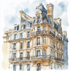 Obraz premium Watercolor Renaissance Architecture: A Vibrant Scene