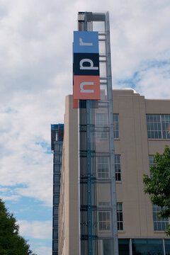 National Public Radio NPR building sign in Washington, DC