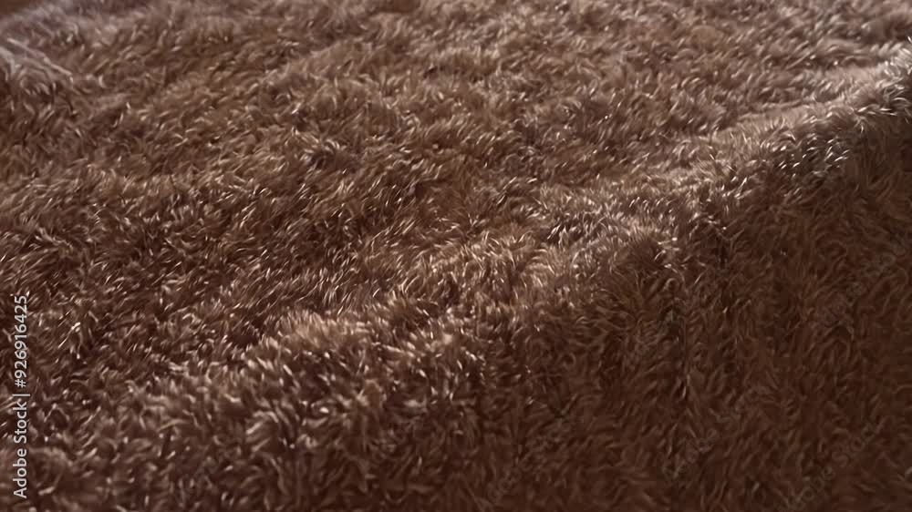 Poster brown towel fabric creating wavy shapes with its texture and folds. the delicate texture of the fabr