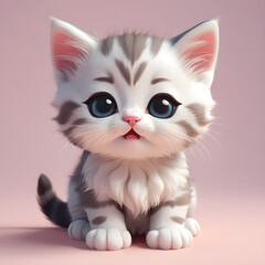 Obraz premium Un gatito lindo, con unos enormes ojos muy bellos