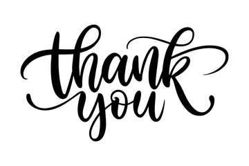 Thank you lettering in elegant calligraphy, perfect for greeting cards, invitations, or business presentations, conveying appreciation with a stylish, handwritten touch