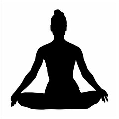 Silhouette of a woman practicing yoga