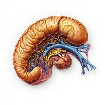 Human Pancreas Anatomy: Exocrine and Endocrine Functions Illustrated 2