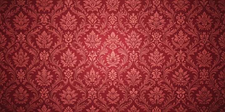 Fototapeta Opulent red damask vintage floral wallpaper pattern, opulent, red, damask, vintage, floral, wallpaper, pattern, seamless