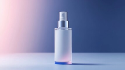 White Spray Bottle on a Gradient Background