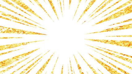 キラキラした金色の集中線のイラスト素材