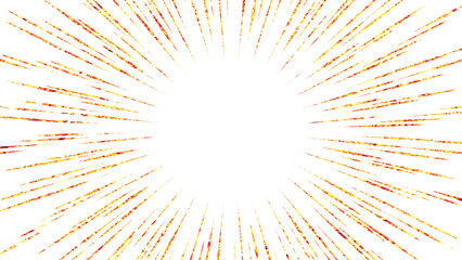 キラキラした赤色の集中線のイラスト素材