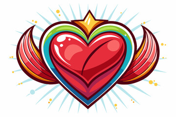 A Red Heart with Wings and a Star on Top